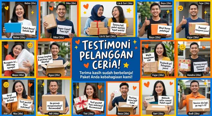 Kumpulan testimoni pelanggan sebagai ide konten jualan UMKM yang meningkatkan kepercayaan